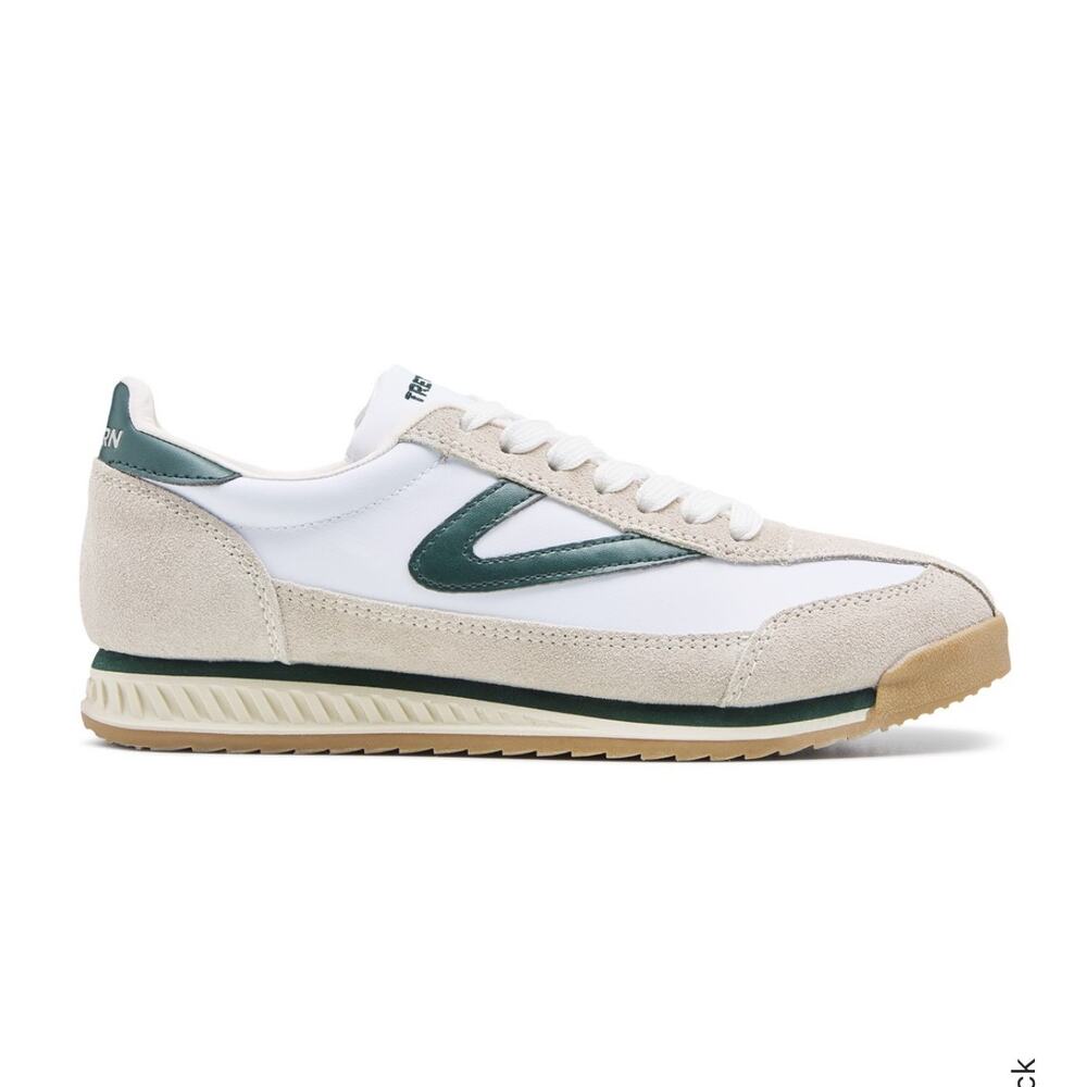 Cream Green Tretorn Suede Rawlins Retro Sneaker Clean Girl Tennis Shoe Size 6M - Picture 2 of 15